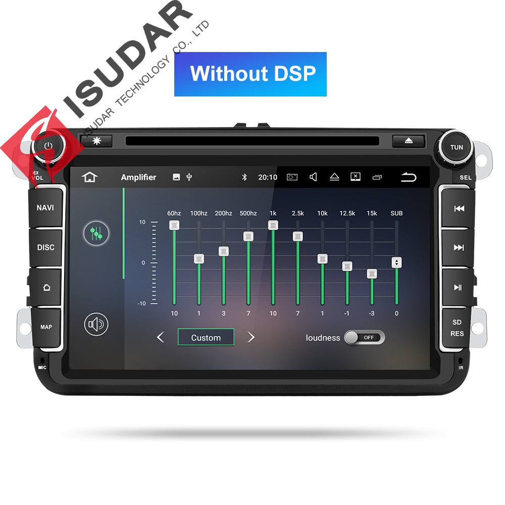 Isudar Car Multimedia player Android 9 GPS 2 Din Car Radio Audio Auto For VW/Volkswagen/POLO/PASSAT/Golf 8 Cores RAM 4G 64G DVR