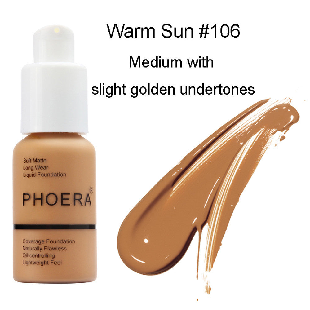 New 30ml PHOERA Matte Oil Control Concealer Liquid Foundation