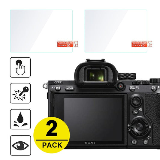 2x Tempered Glass Screen Protector for Sony A7 II III A7S A7R A99 A9 A6300 A6000 A5000 A6400 NEX-7/6/5/3N/C3 A33 A35 A55 - testanother