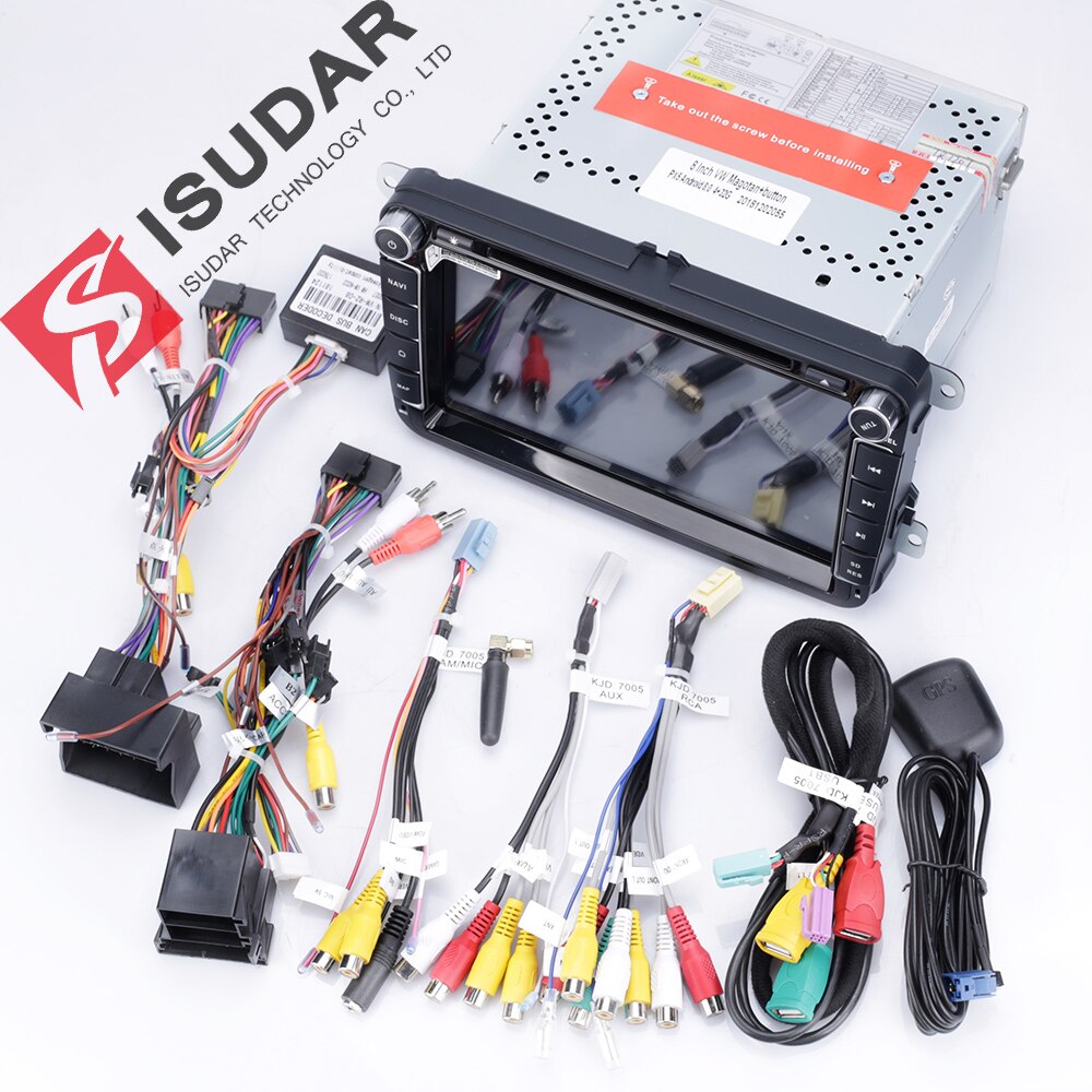 Isudar Car Multimedia player Android 9 GPS 2 Din Car Radio Audio Auto For VW/Volkswagen/POLO/PASSAT/Golf 8 Cores RAM 4G 64G DVR