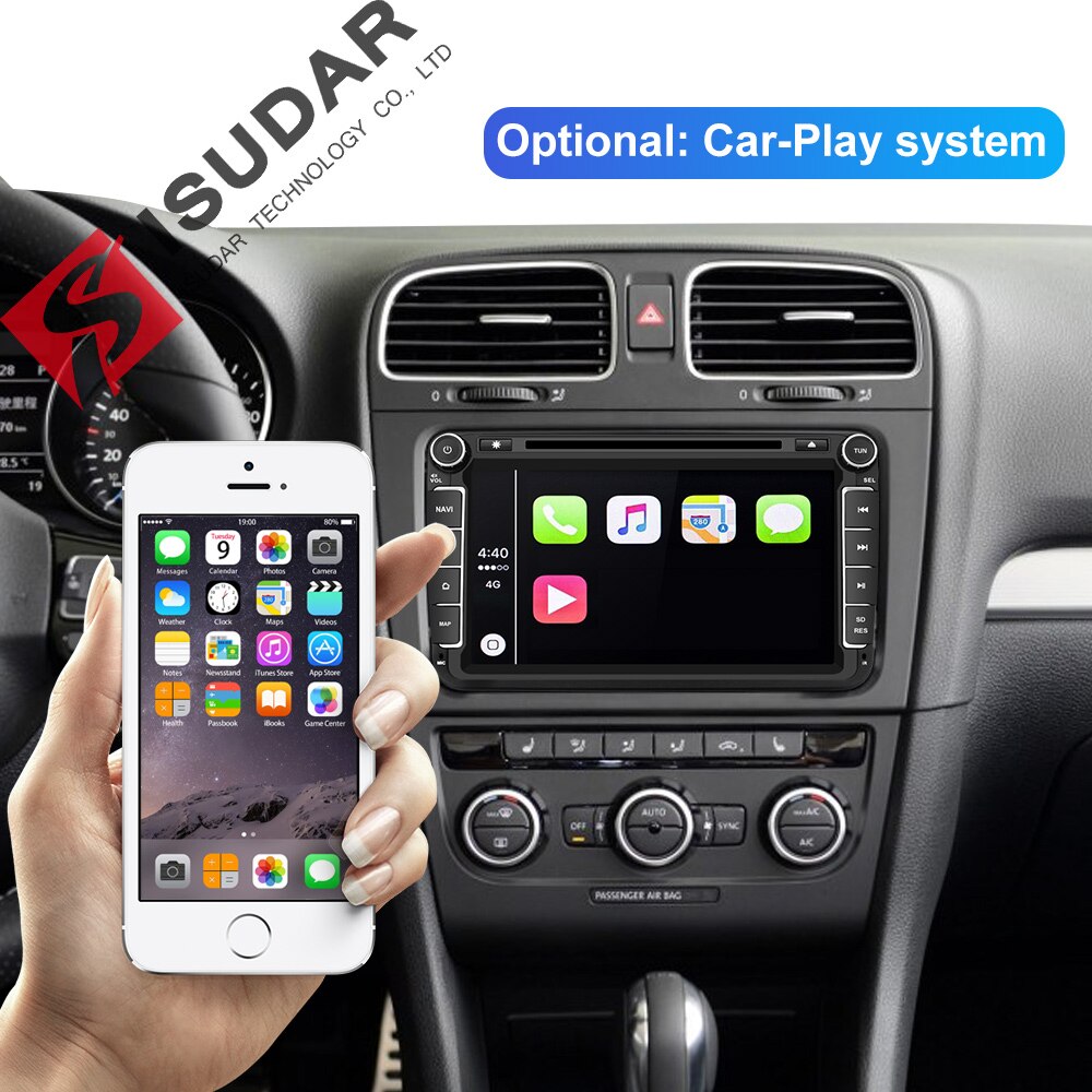 Isudar Car Multimedia player Android 9 GPS 2 Din Car Radio Audio Auto For VW/Volkswagen/POLO/PASSAT/Golf 8 Cores RAM 4G 64G DVR
