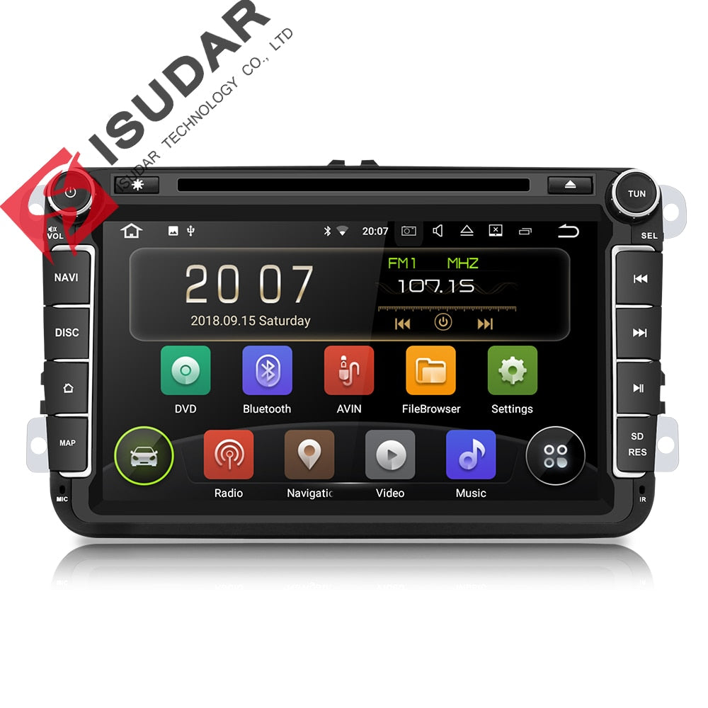 Isudar 2 Din Auto Radio Android 9 For VW/Golf/Tiguan/Skoda/Fabia/Rapid/Seat/Leon Car Multimedia Video Player GPS Navigation DVR