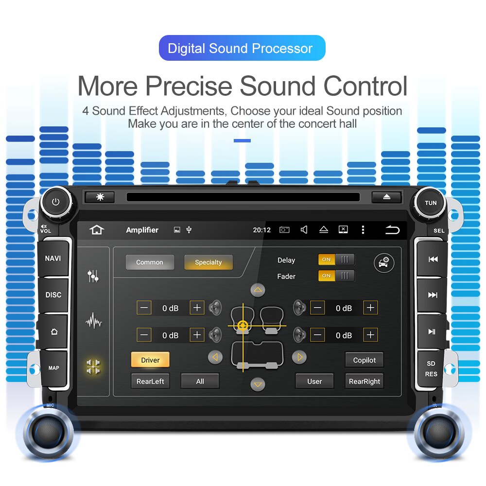 Isudar Car Multimedia player Android 9 GPS 2 Din Car Radio Audio Auto For VW/Volkswagen/POLO/PASSAT/Golf 8 Cores RAM 4G 64G DVR