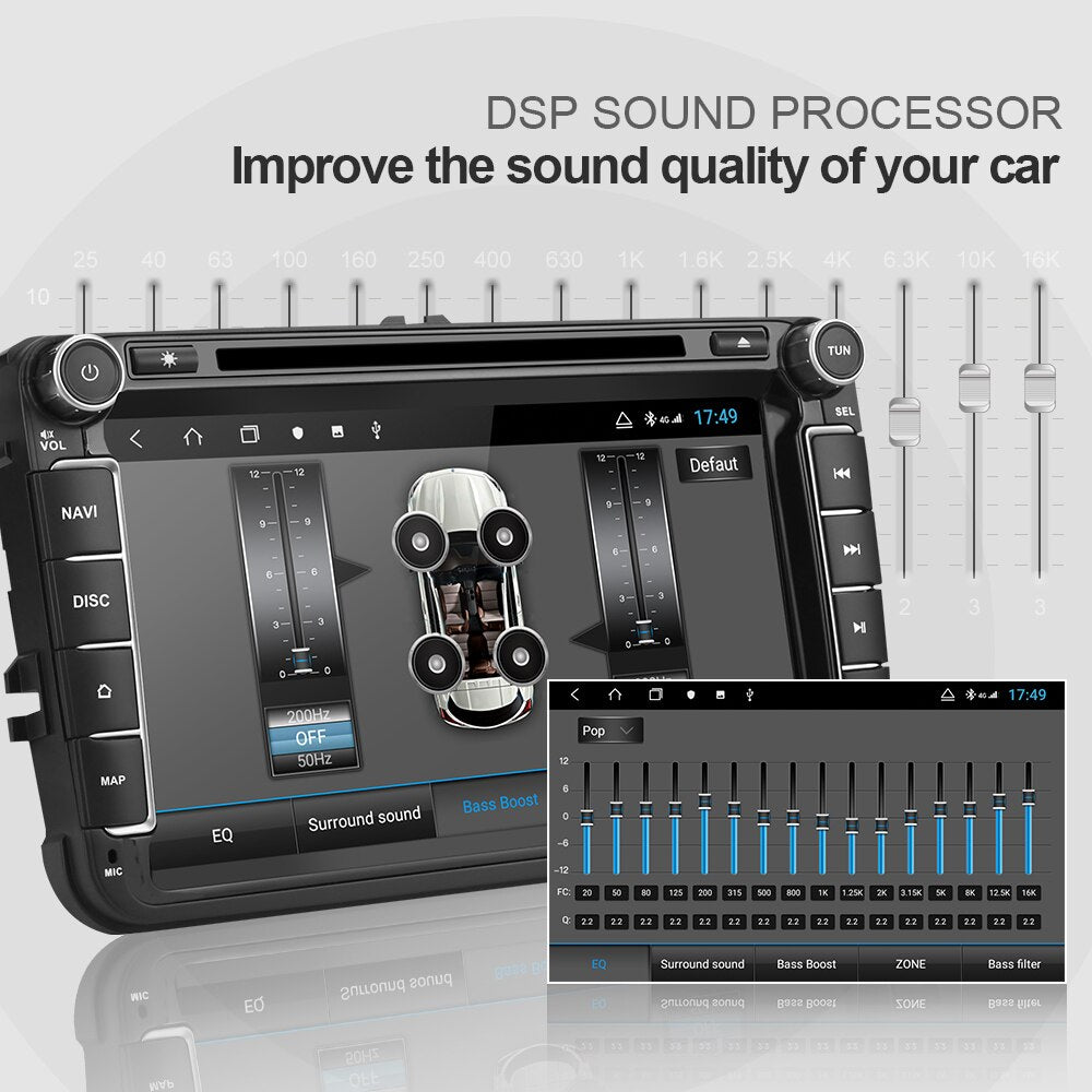 Isudar H53 2 Din 4G Android Car Radio Multimedia For VW/Volkswagen/POLO/Golf/Skoda/Seat/Leon/PASSAT B6 Auto GPS Camera USB DVR