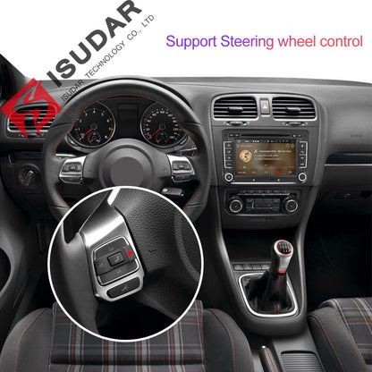 Isudar Car Multimedia Player Android 9 GPS 2 Din For VW/Golf/Tiguan/Skoda/Fabia/Rapid/Seat/Leon Canbus Automotivo DVD Radio DSP