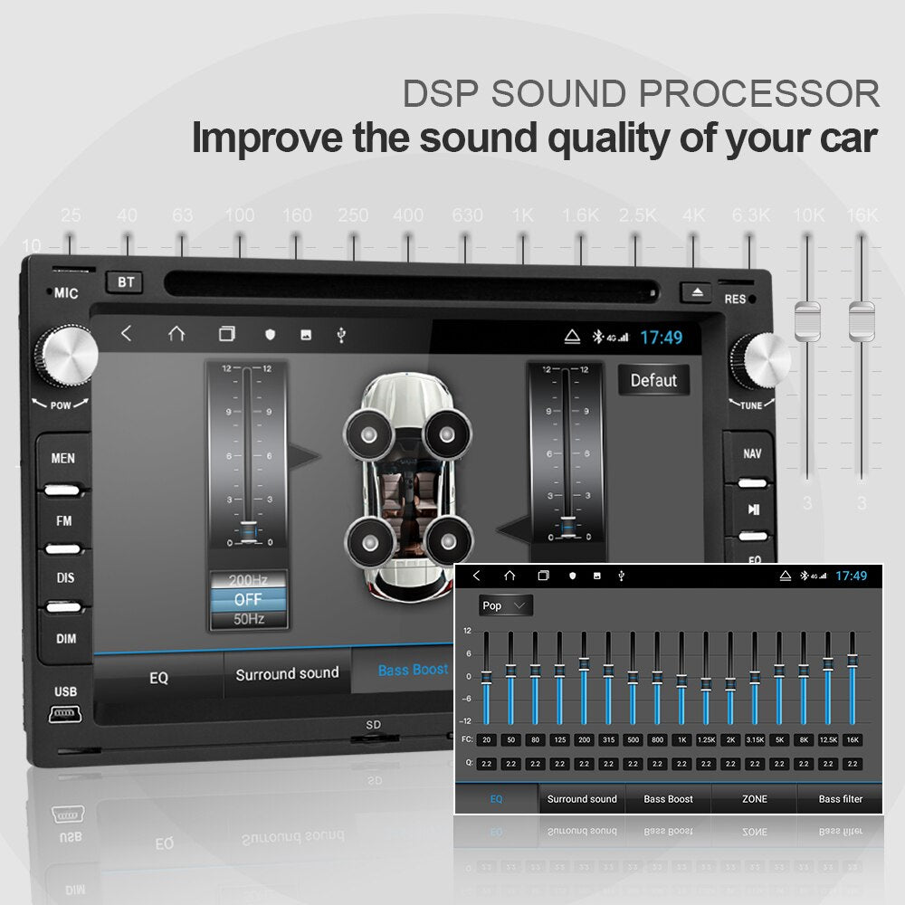 Isudar H53 Android Car Radio Multimedia 2 Din For VW/Volkswagen/Passat/Golf/Skoda Octa Core RAM 4GB DVD Player DSP DVR Camera FM