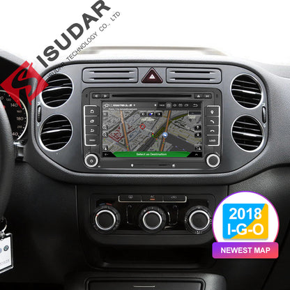 Isudar Car Multimedia Player Android 9 GPS 2 Din For VW/Golf/Tiguan/Skoda/Fabia/Rapid/Seat/Leon Canbus Automotivo DVD Radio DSP