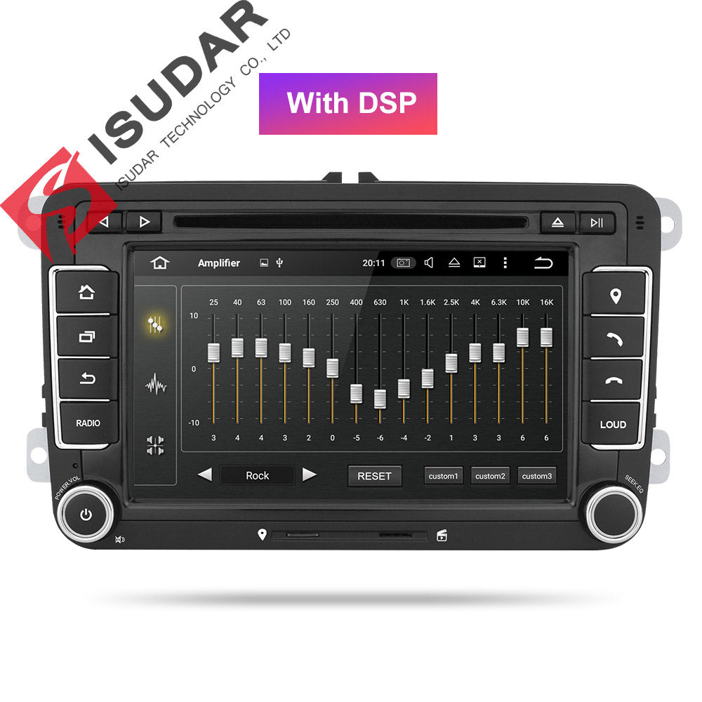 Isudar Car Multimedia Player Android 9 GPS 2 Din For VW/Golf/Tiguan/Skoda/Fabia/Rapid/Seat/Leon Canbus Automotivo DVD Radio DSP