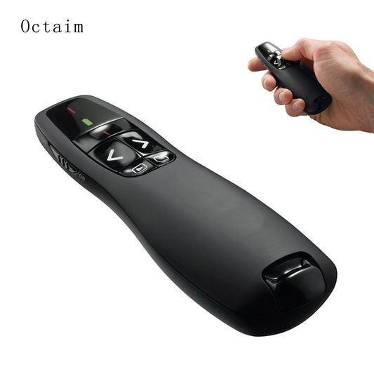 R400 2.4Ghz USB Wireless Presenter Red Laser Pen Pointer PPT Remote Control with Handheld Pointer for PowerPoint Presentation - testanother