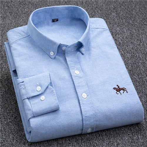 S-6XL Plus tamaño nueva tela de OXFORD 100% algodón excelente cómodo slim fit collar de los hombres de negocios casuales camisas tops