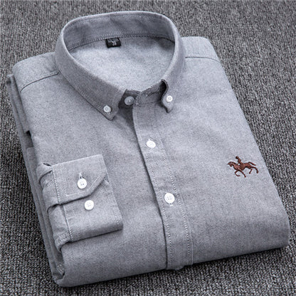 S-6XL Plus tamaño nueva tela de OXFORD 100% algodón excelente cómodo slim fit collar de los hombres de negocios casuales camisas tops