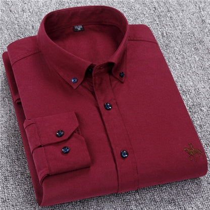 S-6XL Plus tamaño nueva tela de OXFORD 100% algodón excelente cómodo slim fit collar de los hombres de negocios casuales camisas tops