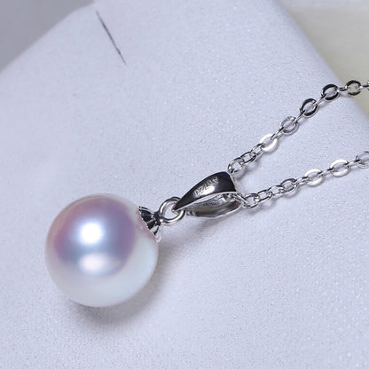 [YS] Simple Design 18k Pendant 7-9mm Natural Seawater Original Japanese Akoya Pearl Pendant Necklace