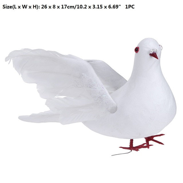 1PC Decorative Dove Artificial Foam Feather White Bird Dove for Home Wedding Decoration Ornaments Birds Crafts - testanother