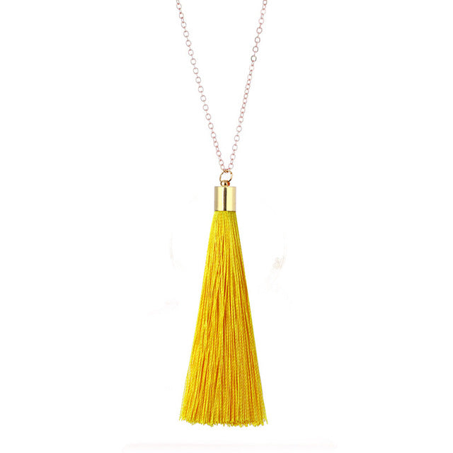 European Exaggerated Jewelry Set Ethnic Boho Long Tassel Drop Earrings Necklace Women Fashion Punk Fringed Pendant Chain Collar