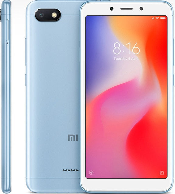 Original Global Version Xiaomi Redmi 6A 18:9 Full Screen MTK Helio A22 MIUI 9 2GB 16GB 4G LTE AI 13.0MP Face Recognition 6 A