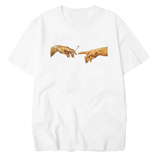 LettBao MICHELANGELO T Shirts Men Harajuku Funny Print Tshirt Men Hip Hop 100% Cotton Streetwear Tee Shirt Homme Tops - testanother
