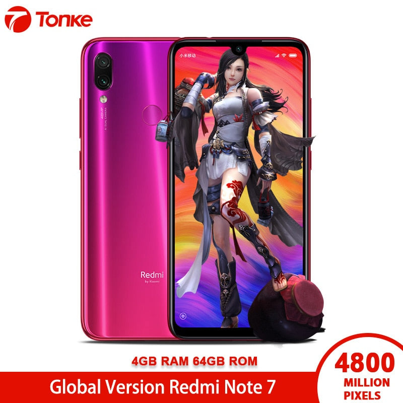 Global Version xiaomi Redmi Note 7 4GB RAM 64GB ROM cellphone Snapdragon 660 Octa Core 6.3" 19.5:9 Full Screen 48MP Dual Camera