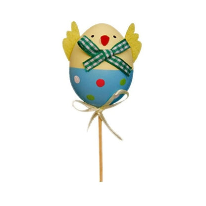 1PCS Funny Chick Design Plastic Coloring Painted Easter Eggs With Sticks Kids Gifts Toys For Christmas Easter Home Party Favors