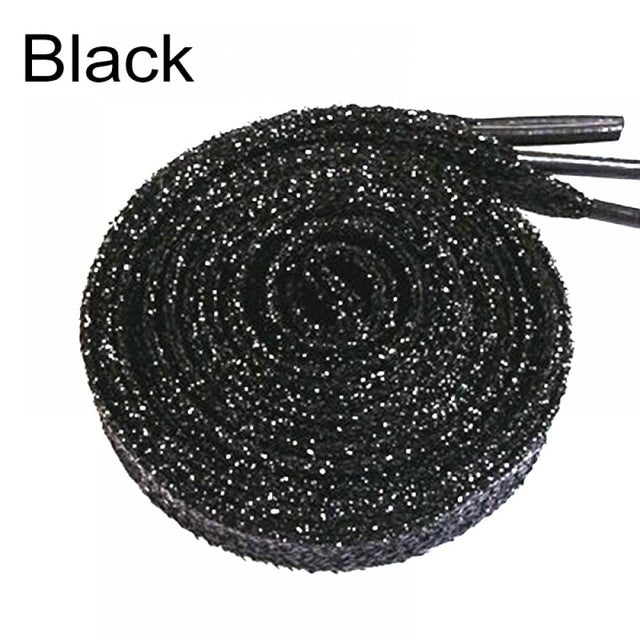 Colorful man women Shoelaces of sneakers Metallic Glitter Shiny gold shoelace silver Flat shoe laces sports running shoe lacing