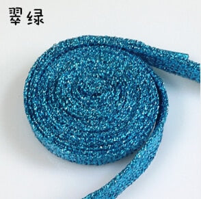 Colorful man women Shoelaces of sneakers Metallic Glitter Shiny gold shoelace silver Flat shoe laces sports running shoe lacing