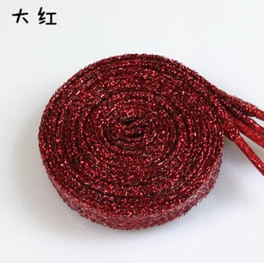 Colorful man women Shoelaces of sneakers Metallic Glitter Shiny gold shoelace silver Flat shoe laces sports running shoe lacing