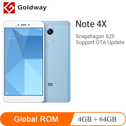 Original Xiaomi Redmi Note 4X 4GB RAM 64GB ROM Mobile Phone Snapdragon 625 Octa Core 5.5" FHD Fingerprint ID 4100mAh Battery