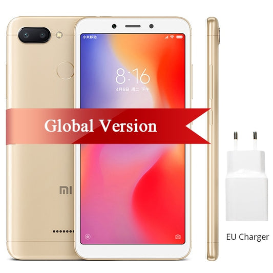 Global Version Xiaomi Redmi 6 3GB RAM 32GB ROM Mobile Phone Helio P22 Octa Core 12MP+5MP Dual Camera 5.45" 18:9 Full Screen