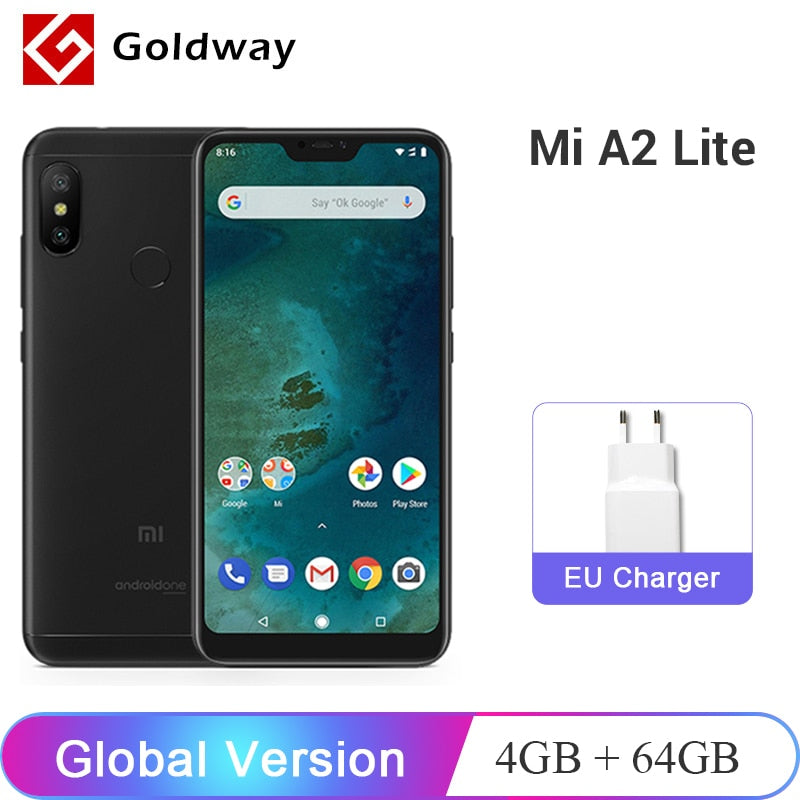 Global Version Xiaomi Mi A2 Lite 4GB RAM 64GB ROM Mobile Phone Snapdragon 625 Octa Core 5.84" 19:9 Full Screen Dual AI Camera